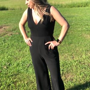 Black Romper Open Back